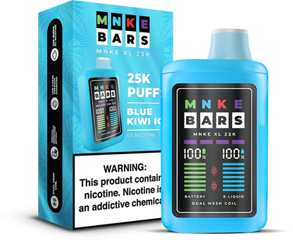 MNKE Bars XL 25K Disposable Vape BLue Kiwi Ice Flavor