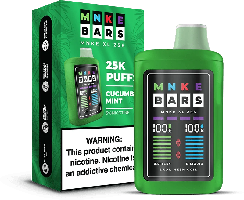 MNKE Bars XL 25K Disposable Vape Cucumber Mint Flavor