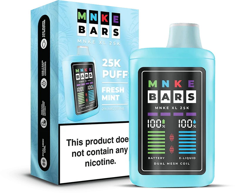 Vapetasia Disposable Vape Fresh Mint (0%) MNKE Bars XL 25K Disposable Vape (5%, 25000 Puffs)