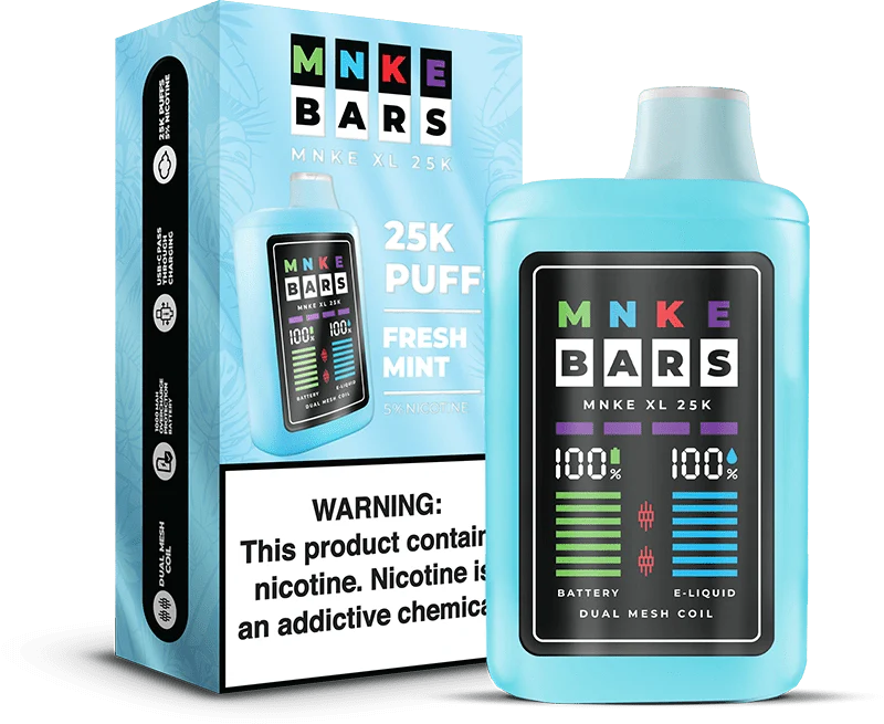 MNKE Bars XL 25K Disposable Vape Fresh Mint Flavor