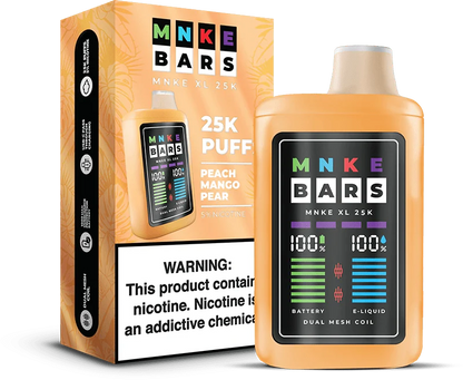 MNKE Bars XL 25K Disposable Vape Peach Mango Pear Flavor