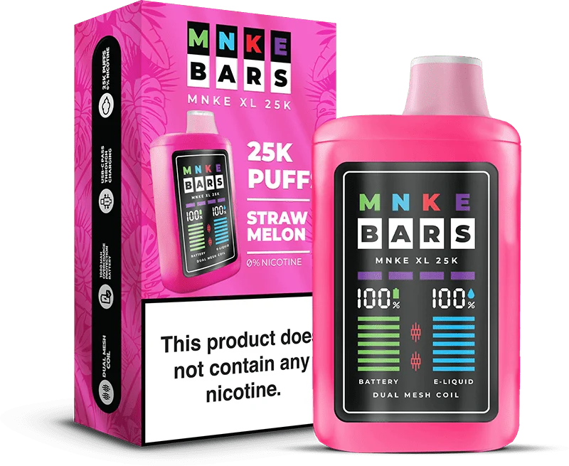 Vapetasia Disposable Vape Straw Melon (0%) MNKE Bars XL 25K Disposable Vape (5%, 25000 Puffs)