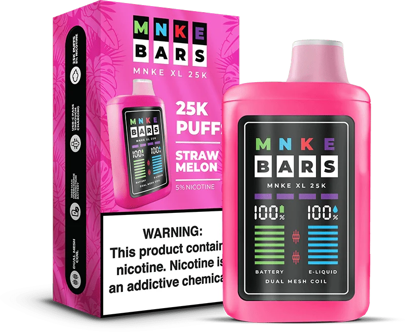 MNKE Bars XL 25K Disposable Vape Straw Melon Flavor