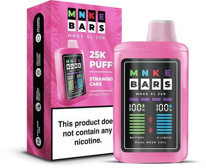 Vapetasia Disposable Vape Strawberry Cake (0%) MNKE Bars XL 25K Disposable Vape (5%, 25000 Puffs)