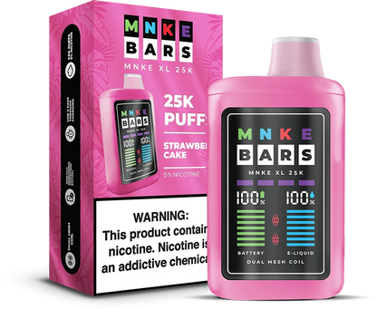 MNKE Bars XL 25K Disposable Vape Strawberry Cake Flavor