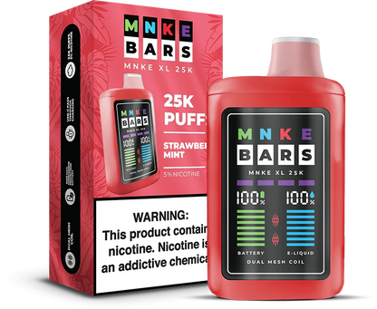 MNKE Bars XL 25K Disposable Vape Strawberry Mint Flavor