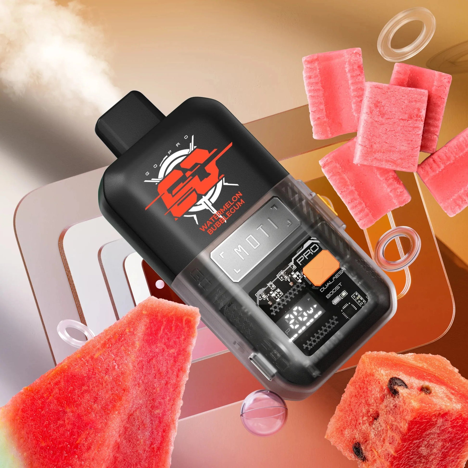 MOTI Vape Disposable Vape Watermelon Bubblegum MOTI Go Pro Disposable Vape 1100mAh (5%, 12000 Puffs)