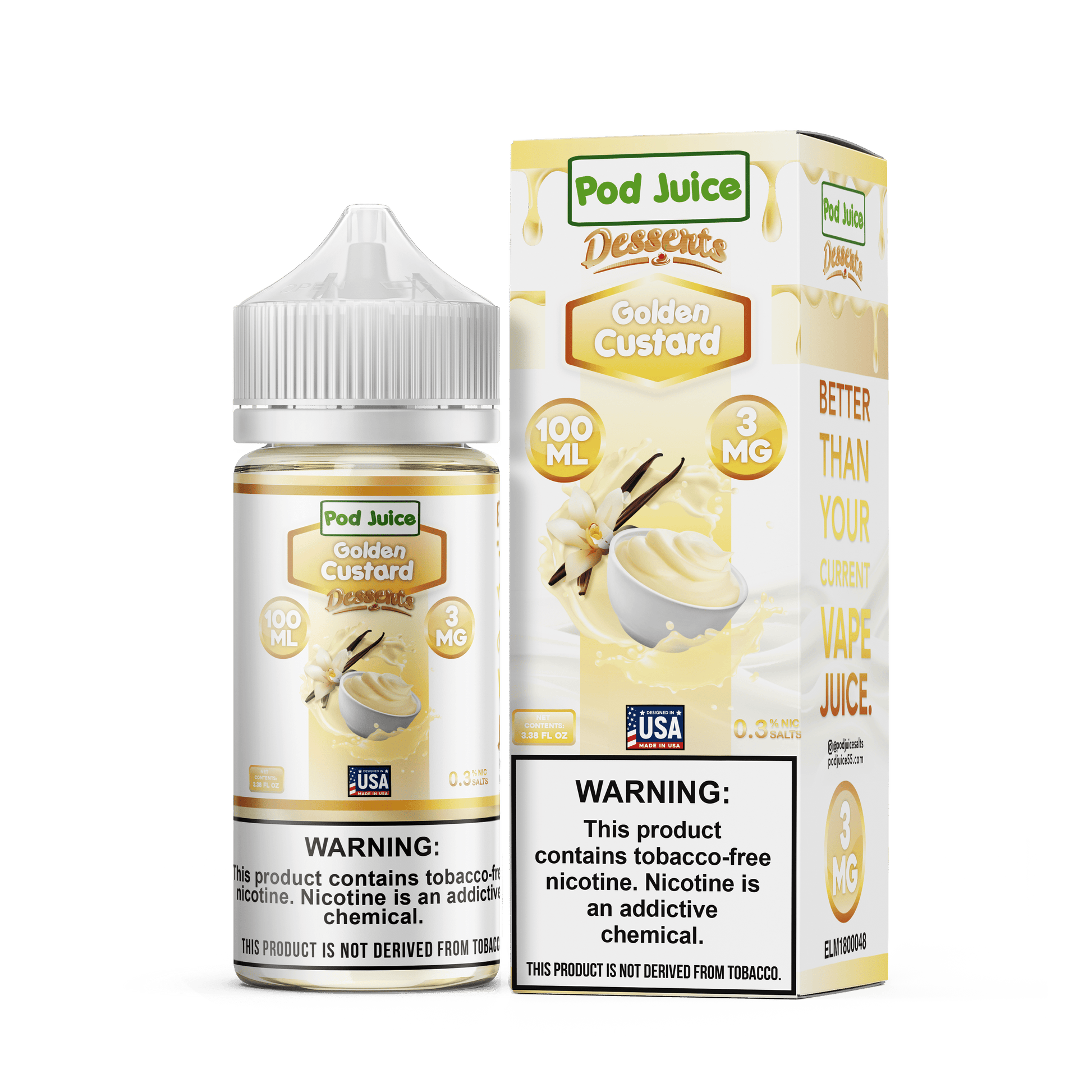 Pod Juice Juice Pod Juice Desserts Golden Custard TF 100ml Vape Juice