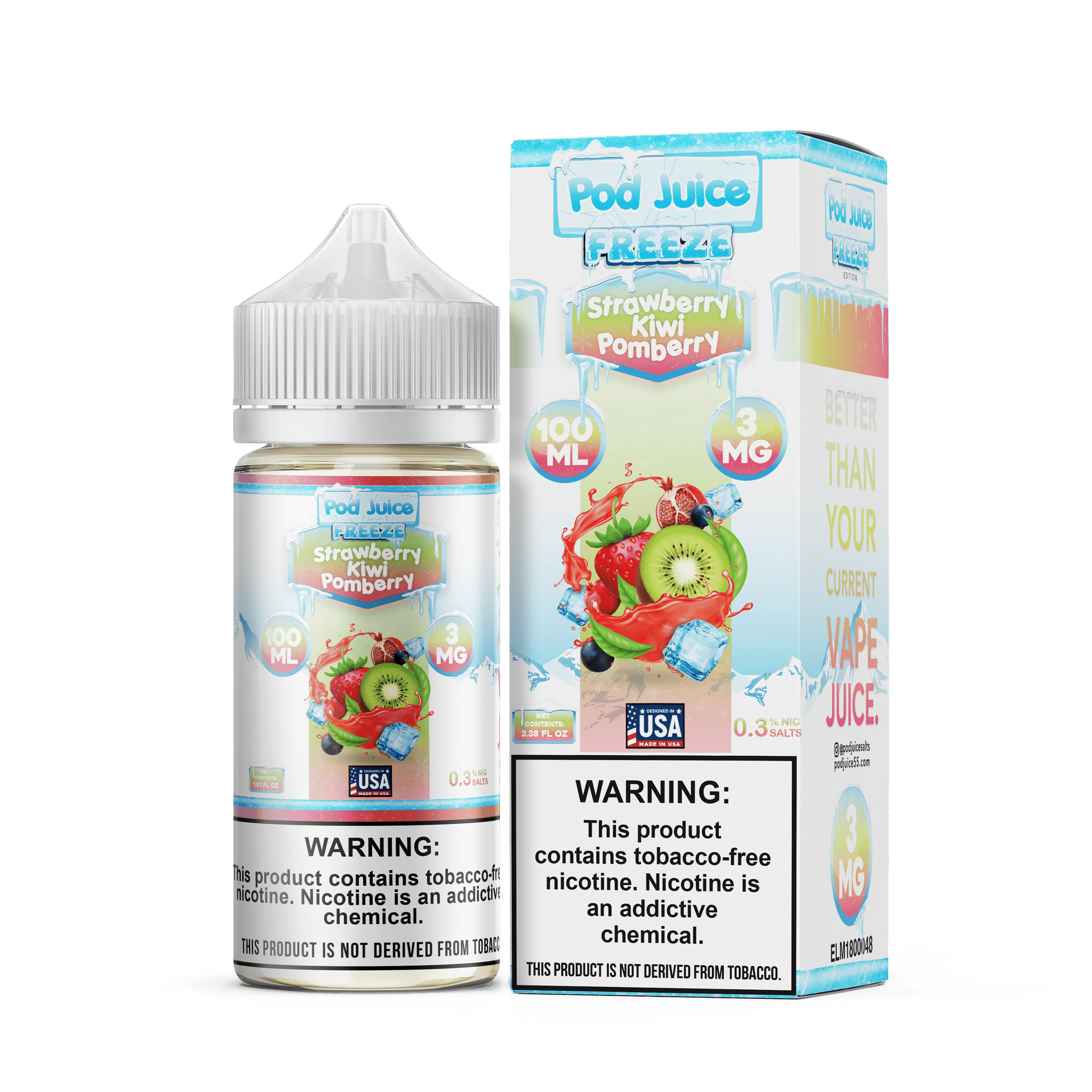 Pod Juice Juice Pod Juice Freeze Strawberry Kiwi Pomberry TF 100ml Vape Juice