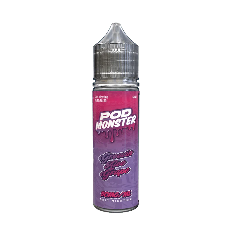 Monster Vape Labs Juice 50MG Pod Monster Salts Groovin Aloe Grape Synthetic Vape Juice 60ml