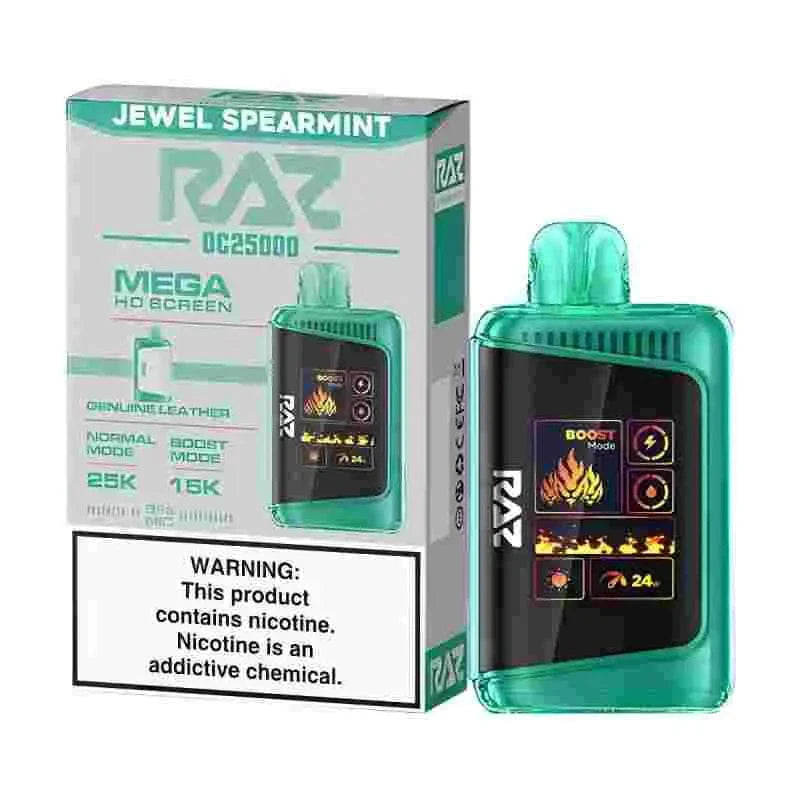 RAZ Disposable Vape Jewel Spearmint (West Coast Exclusive Flavor) (New LTX Package) RAZ DC25000 Disposable Vape (5%, 25000 Puffs)