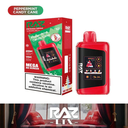 RAZ Disposable Vape Peppermint Candy Cane (Christmas Edition) RAZ DC25000 Disposable Vape (5%, 25000 Puffs)