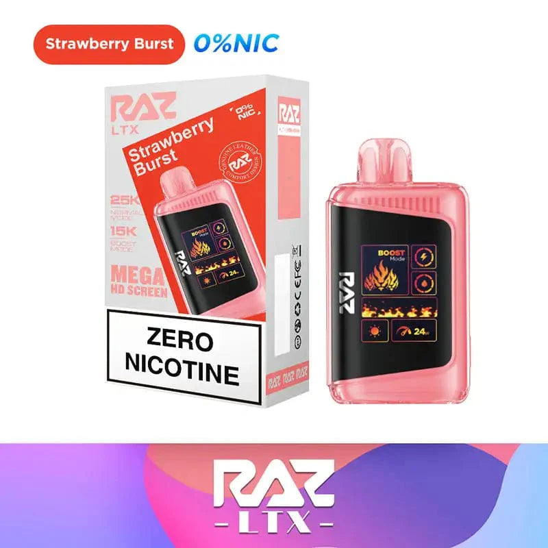 RAZ Disposable Vape Strawberry Burst RAZ DC25000 Zero Nicotine Disposable Vape (0%, 25000 Puffs)