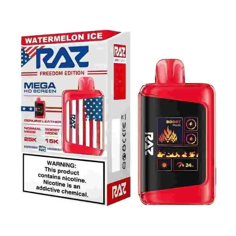 RAZ Disposable Vape Watermelon Ice (Freedom Edition) (New LTX Package) RAZ DC25000 Disposable Vape (5%, 25000 Puffs)