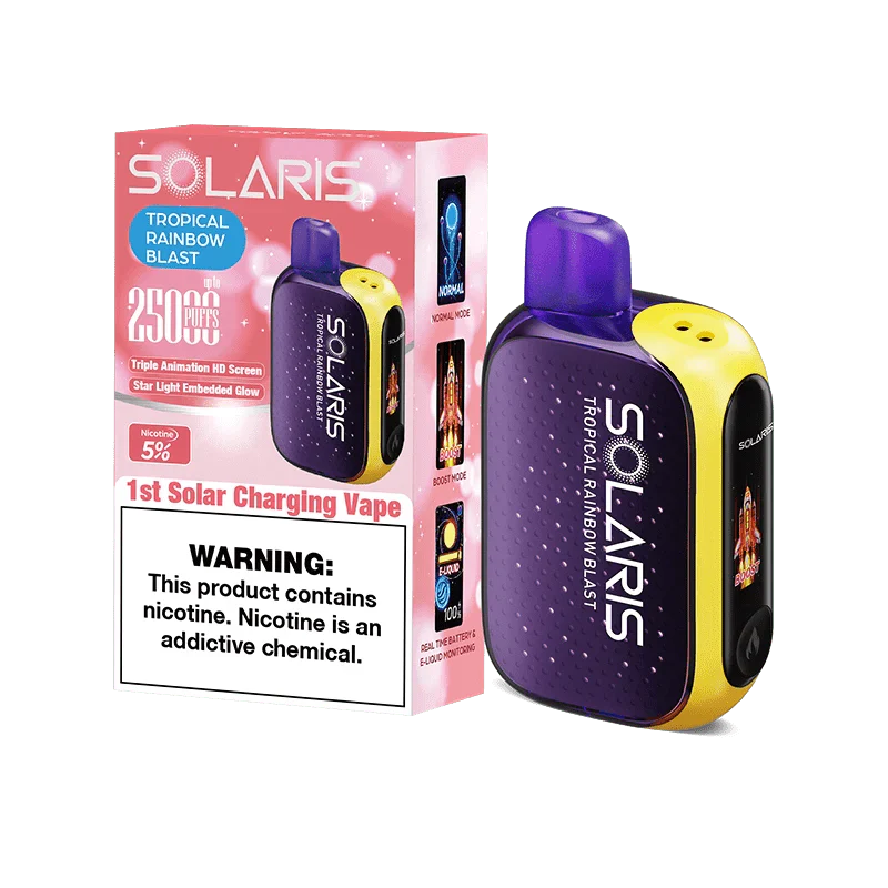 Solaris disposable vape solaris 25k disposable vape tropical rainbow blast