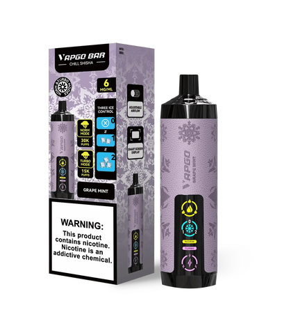 VAPGO Disposable Vape Grape Mint VAPGO Chill Shisha 30K 3-Level Control Disposable (0.6% 30,000 Puffs)