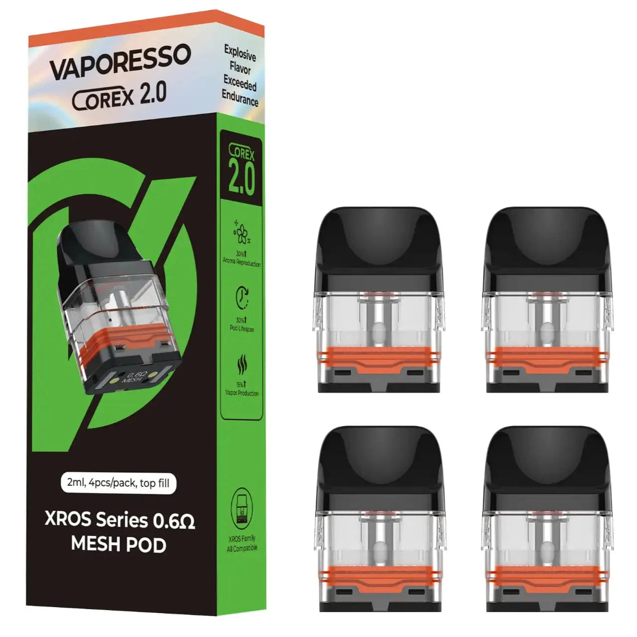 Vaporesso Pods 0.6ohm Vaporesso XROS Series Replacement Pods (Pack Of 4)