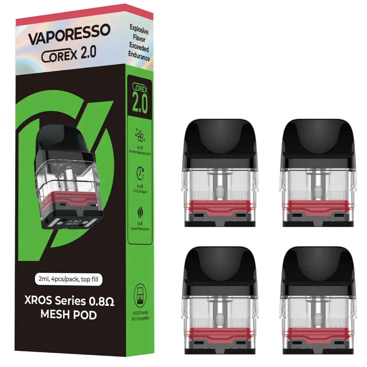 Vaporesso Pods 0.8ohm Vaporesso XROS Series Replacement Pods (Pack Of 4)