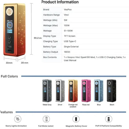 VOOPOO Mods VOOPOO VINCI Spark100 Mod